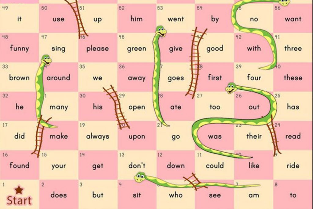 Game Sight Words Snake And Ladders