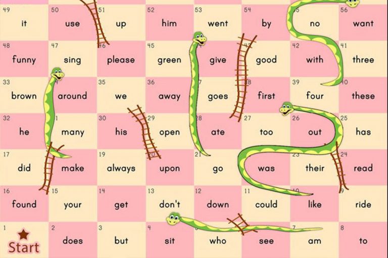 Game Sight Words SNAKE and LADDERS