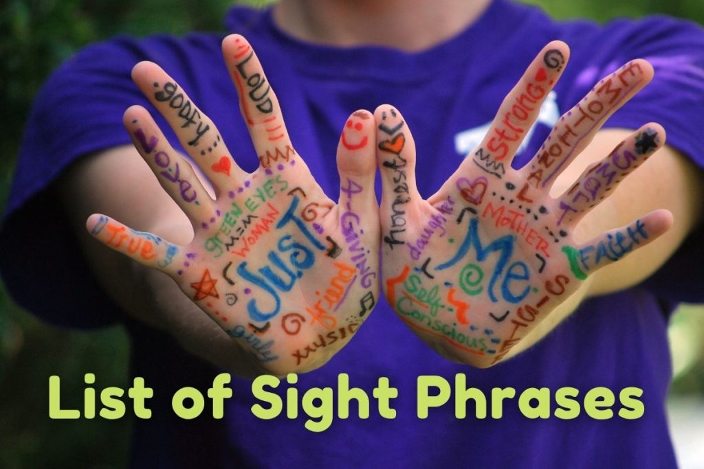 Danh Sách Sight Phrases - Cụm Từ Tiếng Anh Cho Trẻ Em