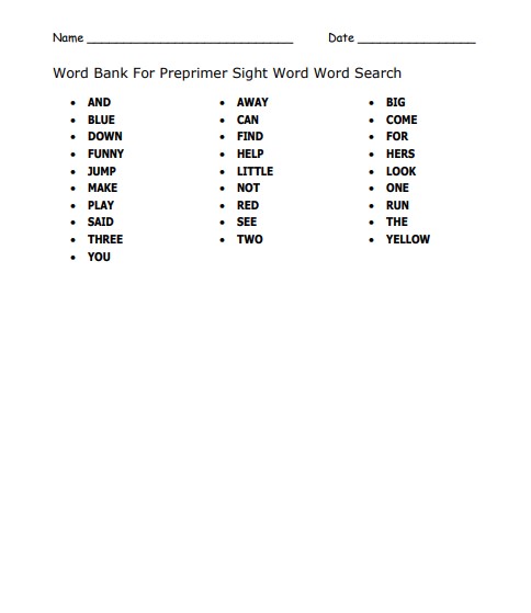 Sight Words Cho Trẻ Mầm Non